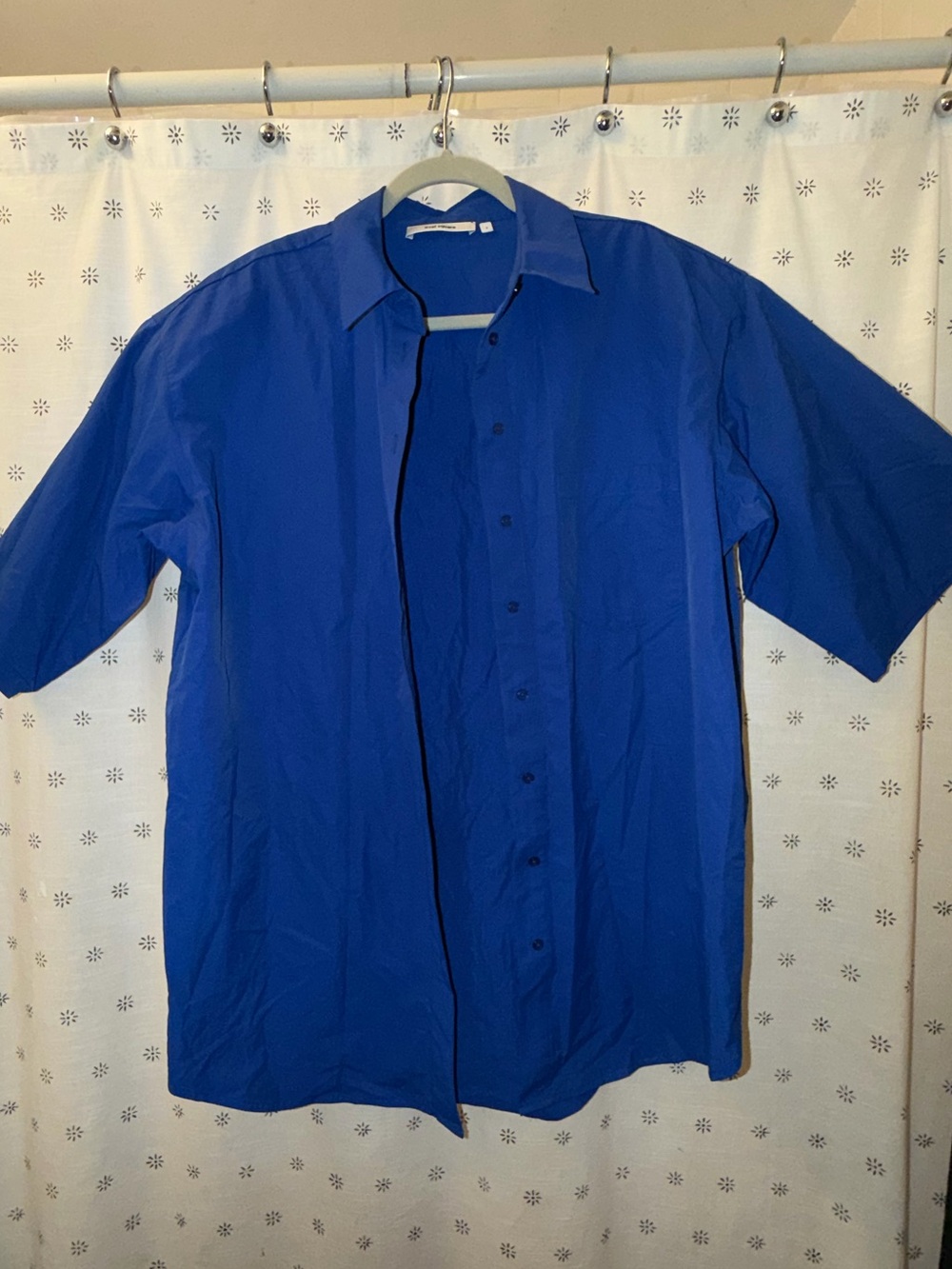 Cobalt Blue Short Sleeve Button-Up Shirt